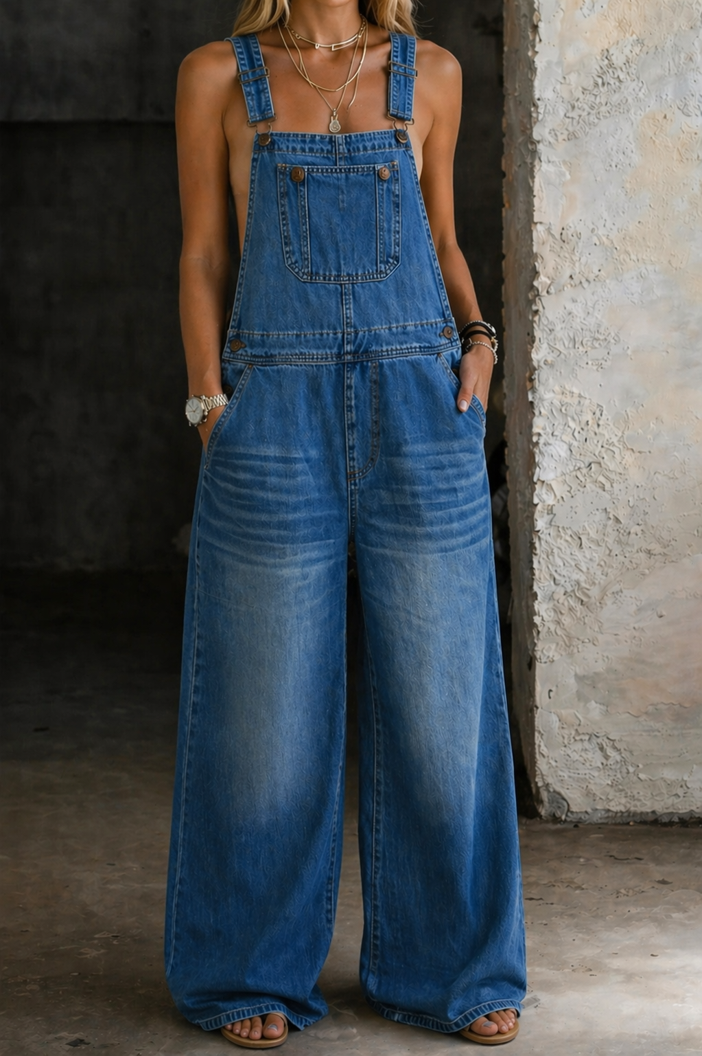 Harper | Tuta in denim con vita elastica