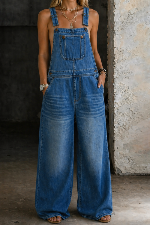 Harper | Tuta in denim con vita elastica