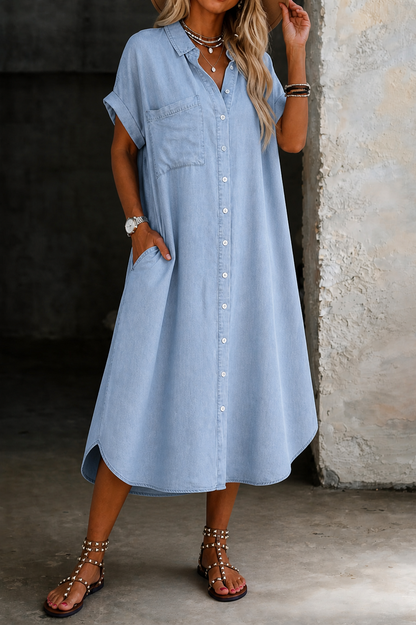 Karen | Vestito chemisier in denim leggero