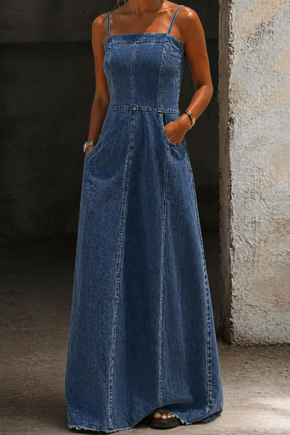 Savannah | Vestito lungo in denim vintage