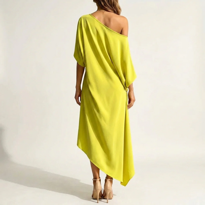 Orlean | Abito monospalla asimmetrico drappeggiato